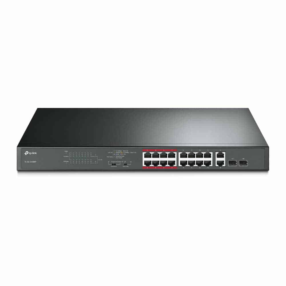 (image for) TP-LINK 16-Port 10-100Mbps + 2-Port Gigabit Unmanaged PoE Switch